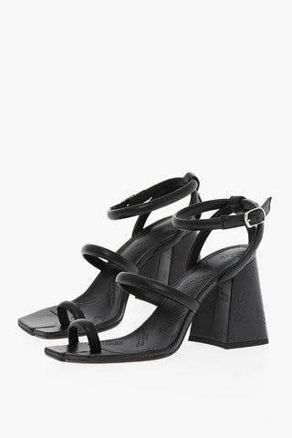 MM22 Leather TABI Ankle-Strap Thong Sandals Heel 9cm