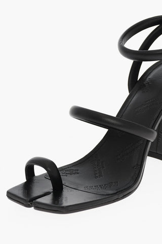 MM22 Leather TABI Ankle-Strap Thong Sandals Heel 9cm