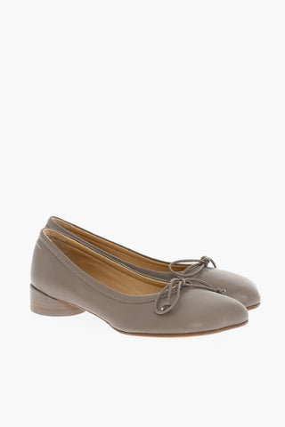 MM6 Leather Ballet Flats with Bow