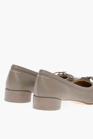 MM6 Leather Ballet Flats with Bow