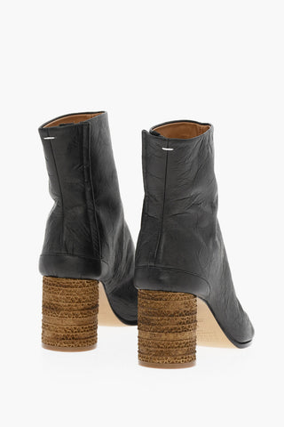 MM22 Crepe-Effect faux Leather TABI Booties