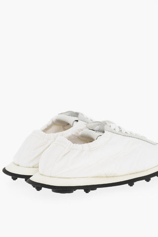MM6 Square Toe Low Top Sneakers with Suede Trims