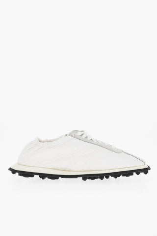 MM6 Square Toe Low Top Sneakers with Suede Trims