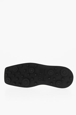 MM6 Square Toe Low Top Sneakers with Suede Trims