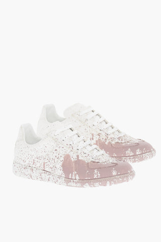 MM22 Painting Effect Canvas Low Top Sneakers