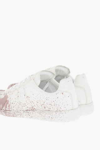 MM22 Painting Effect Canvas Low Top Sneakers