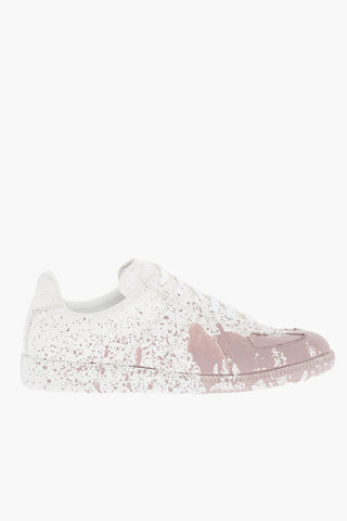 MM22 Painting Effect Canvas Low Top Sneakers