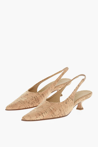 MM6 Wood-effect Slingback with Spool Heel 6cm