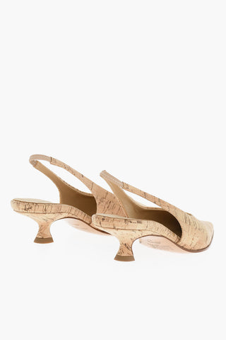MM6 Wood-effect Slingback with Spool Heel 6cm