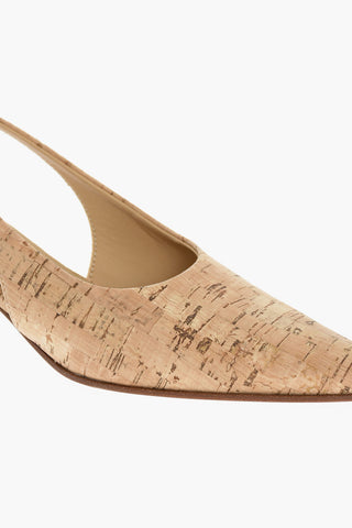 MM6 Wood-effect Slingback with Spool Heel 6cm