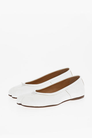 MM22 Crinkled Effect Solid Color TABI Ballet Flats