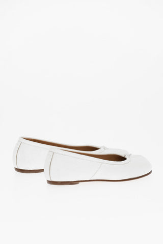 MM22 Crinkled Effect Solid Color TABI Ballet Flats