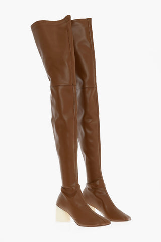 MM5 High Leather Boots with Heel 7,5cm