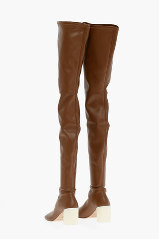 MM5 High Leather Boots with Heel 7,5cm