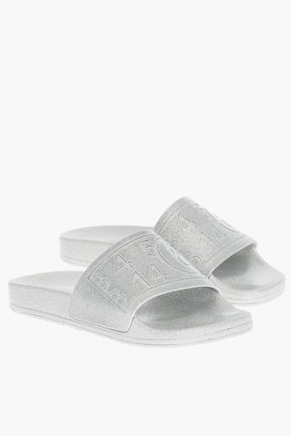 MM6 Glitter Slides with Embossed Logo