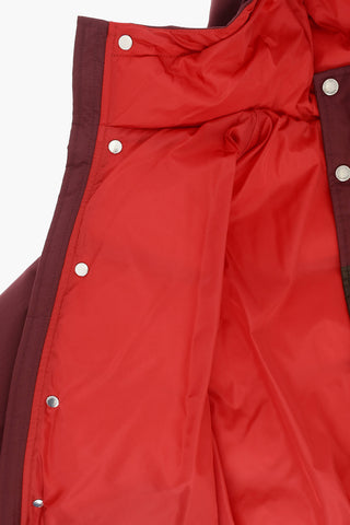 Two-Tone Down Jacket with Logo-Buttons