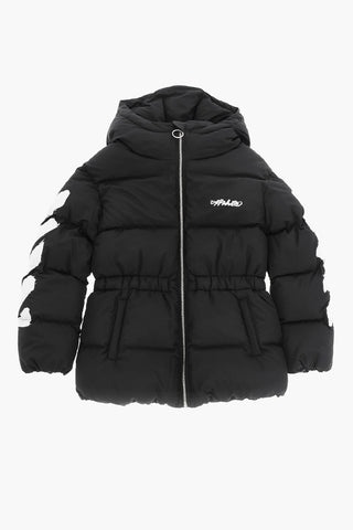 OFF SCRIPT DIAGONAL PUFFER BLACK WHITE