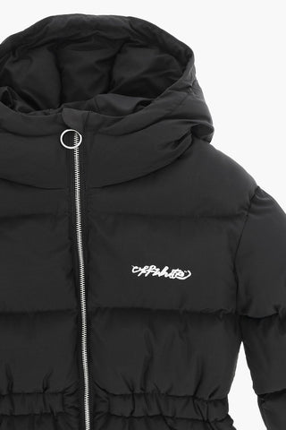 OFF SCRIPT DIAGONAL PUFFER BLACK WHITE