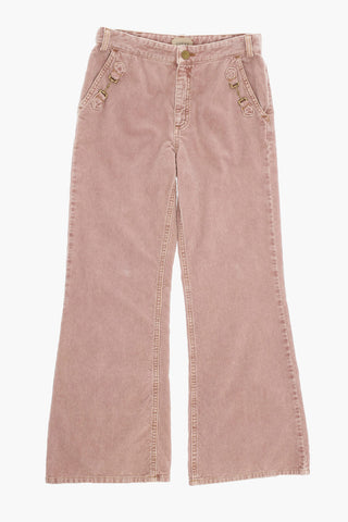 Cordoroy Casual Pants with Golden Details