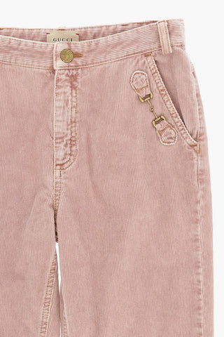 Cordoroy Casual Pants with Golden Details
