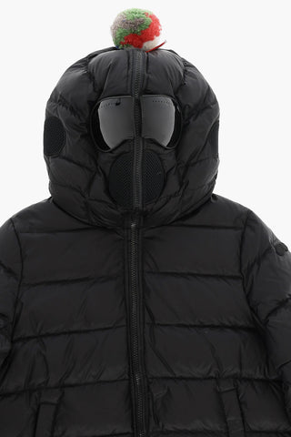 Piumino in Nylon con Pom Pom sul Cappuccio