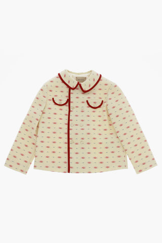 All-Over Monogram Wool Double Breasted Coat