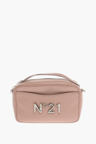Borsa a Mano in Pelle con Logo Plaque