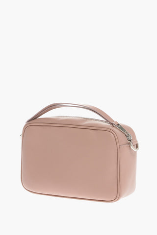 Borsa a Mano in Pelle con Logo Plaque