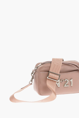 Borsa a Mano in Pelle con Logo Plaque