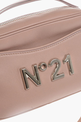 Borsa a Mano in Pelle con Logo Plaque