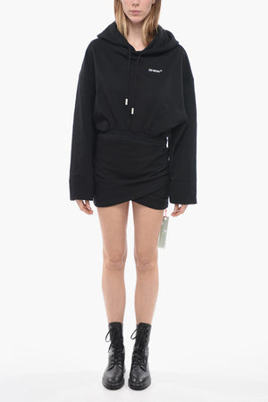 Sweatkleid FOR ALL aus angerautem Stoff mit Kapuze