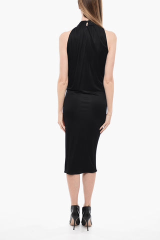 Viscose Jersey Asymmetric Dress with Cut-outs