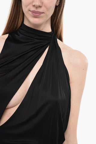 Viscose Jersey Asymmetric Dress with Cut-outs
