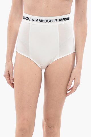 Logoed Elastic Waistband High-waisted Briefs