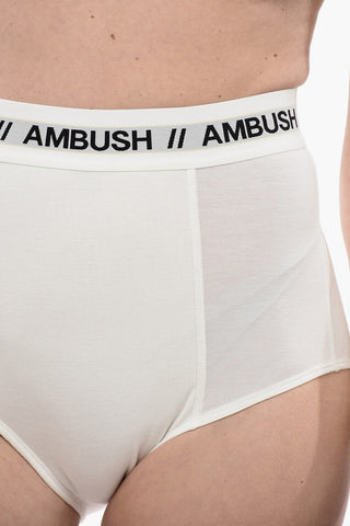 Logoed Elastic Waistband High-waisted Briefs