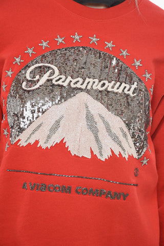 Crew Neck PARAMOUNT Sweatshirt with Sequined Embroidery