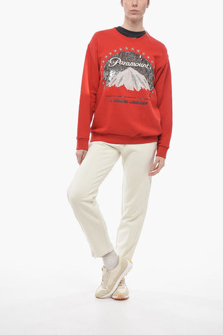 Crew Neck PARAMOUNT Sweatshirt with Sequined Embroidery