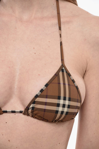 Bikini a Triangolo con Iconico Motivo a Quadri