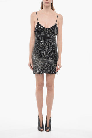 Mini Sheath Dress with Silver-Tone Details