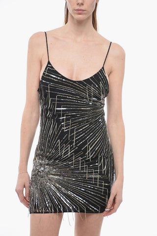 Mini Sheath Dress with Silver-Tone Details