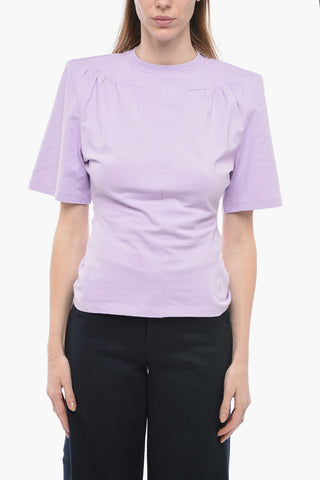 Short Sleeved JEWEL T-shirt With Padded Shoulders And Cutouts