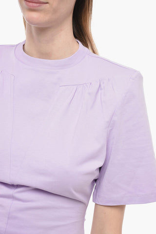 Short Sleeved JEWEL T-shirt With Padded Shoulders And Cutouts