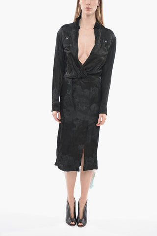 Satin long Dress With Front Slit