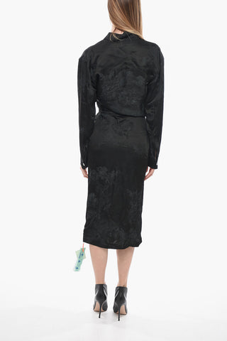 Satin long Dress With Front Slit
