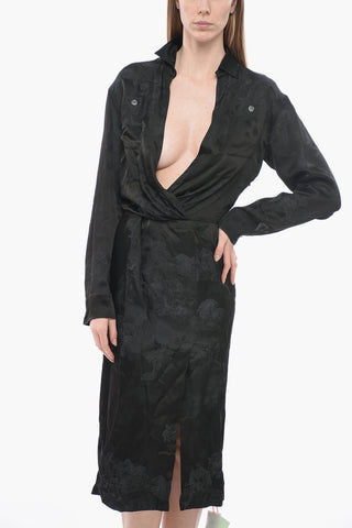 Satin long Dress With Front Slit