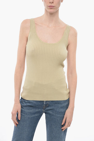 Ribbed Wool Blend Sleeveless Top