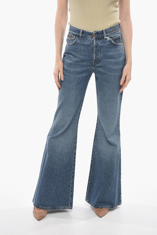 High-waisted Mid Wash Flared Fit Denims 34cm