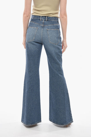 High-waisted Mid Wash Flared Fit Denims 34cm