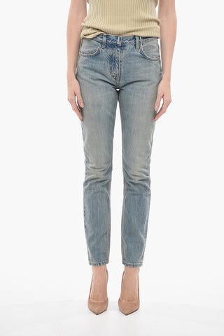 Stone Washed Skinny Fit Denims with Belt Loops 16cm