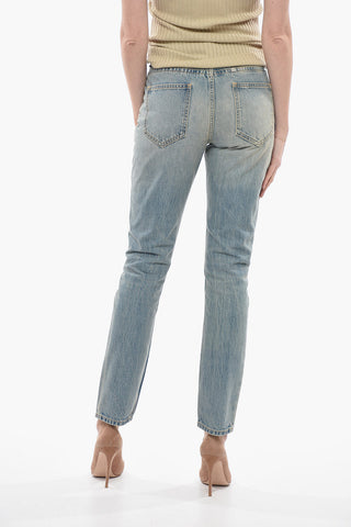 Stone Washed Skinny Fit Denims with Belt Loops 16cm